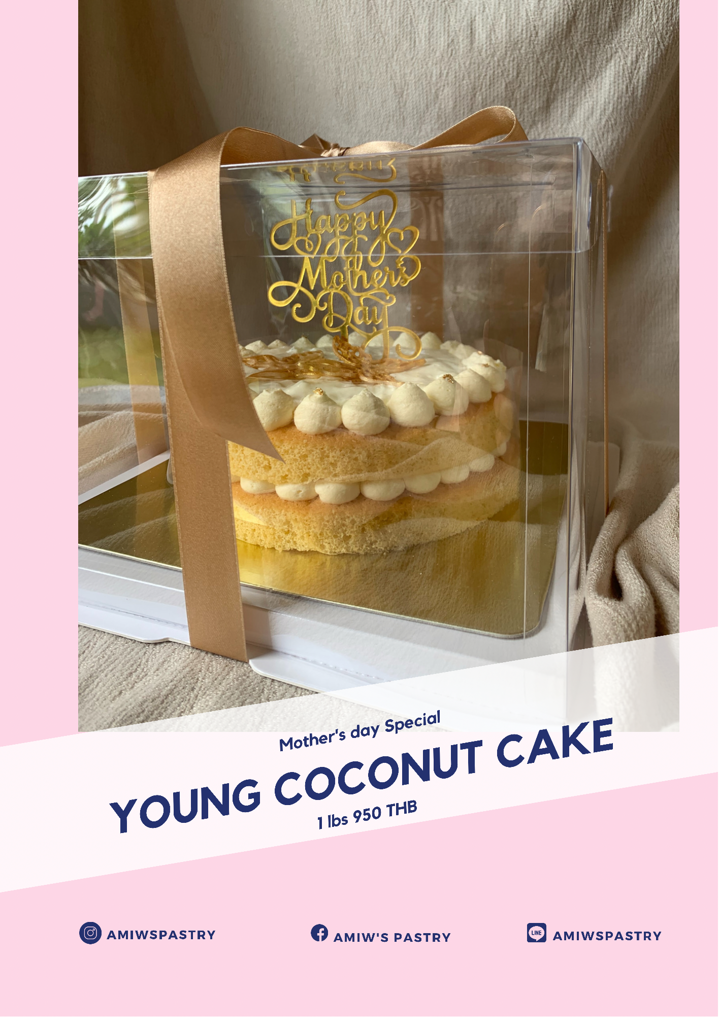 1 lbs Young Coconut Cake Mother's Day Special