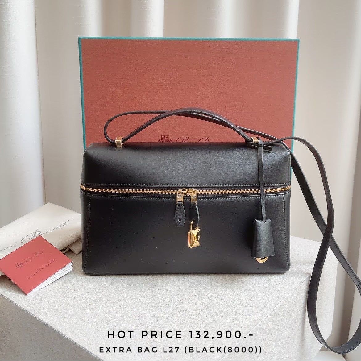 LORO Piana extra bag L27(Black (8000) )