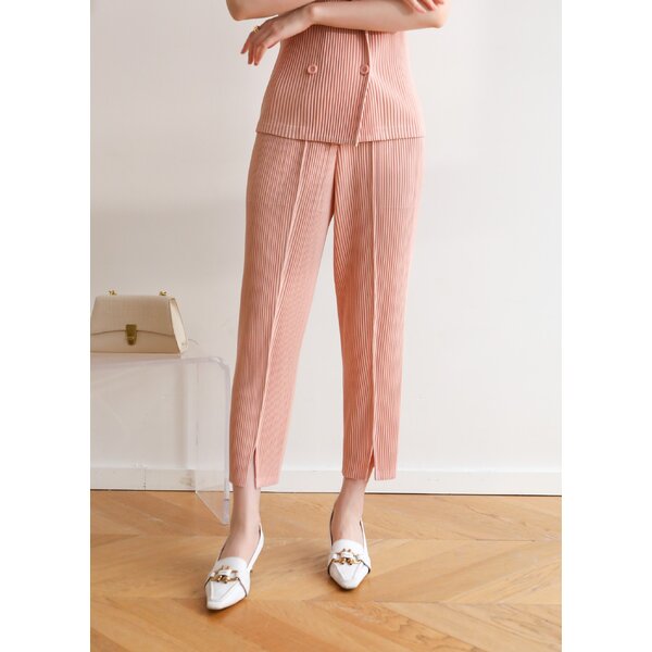 ยาว36,37นิ้ว!! 2MUAY รุ่น GJO8769 กางเกงผ้าหนาอัดพลีท THICK SLIM SPILT FRONT PLEATED PANTS 14 สี ...