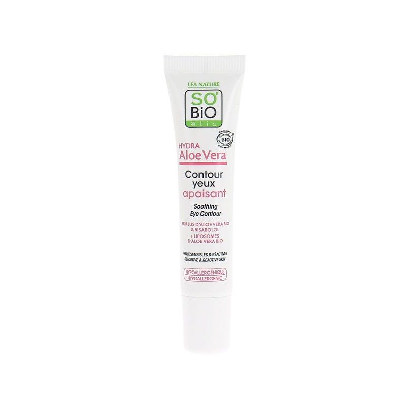 SO'BiO etic | Hydra Aloe Vera Soothing Eye Contour 15ml. ช่วยลดการระคายเคืองของผิวที่บอบบางรอบดวงตา
