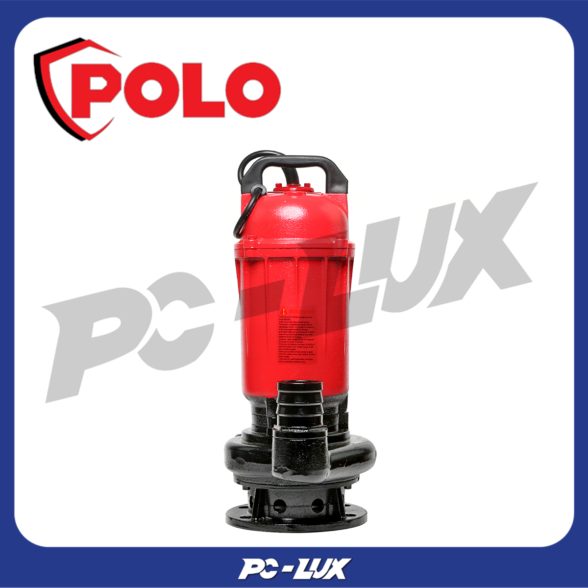 POLO ปั๊มจุ่มสำหรับน้ำเสีย ไม่มีลูกลอย 0.75 แรงม้า 220 โวลต์ รุ่น WQD6-12-0.55L1