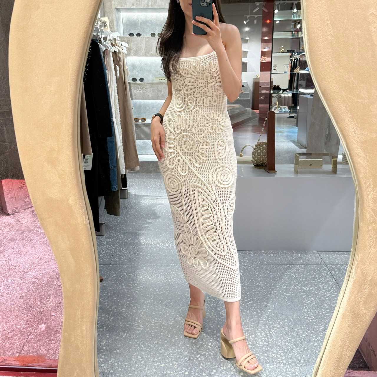 Cult Gaia NISSA KNIT DRESS - OFF WHITE