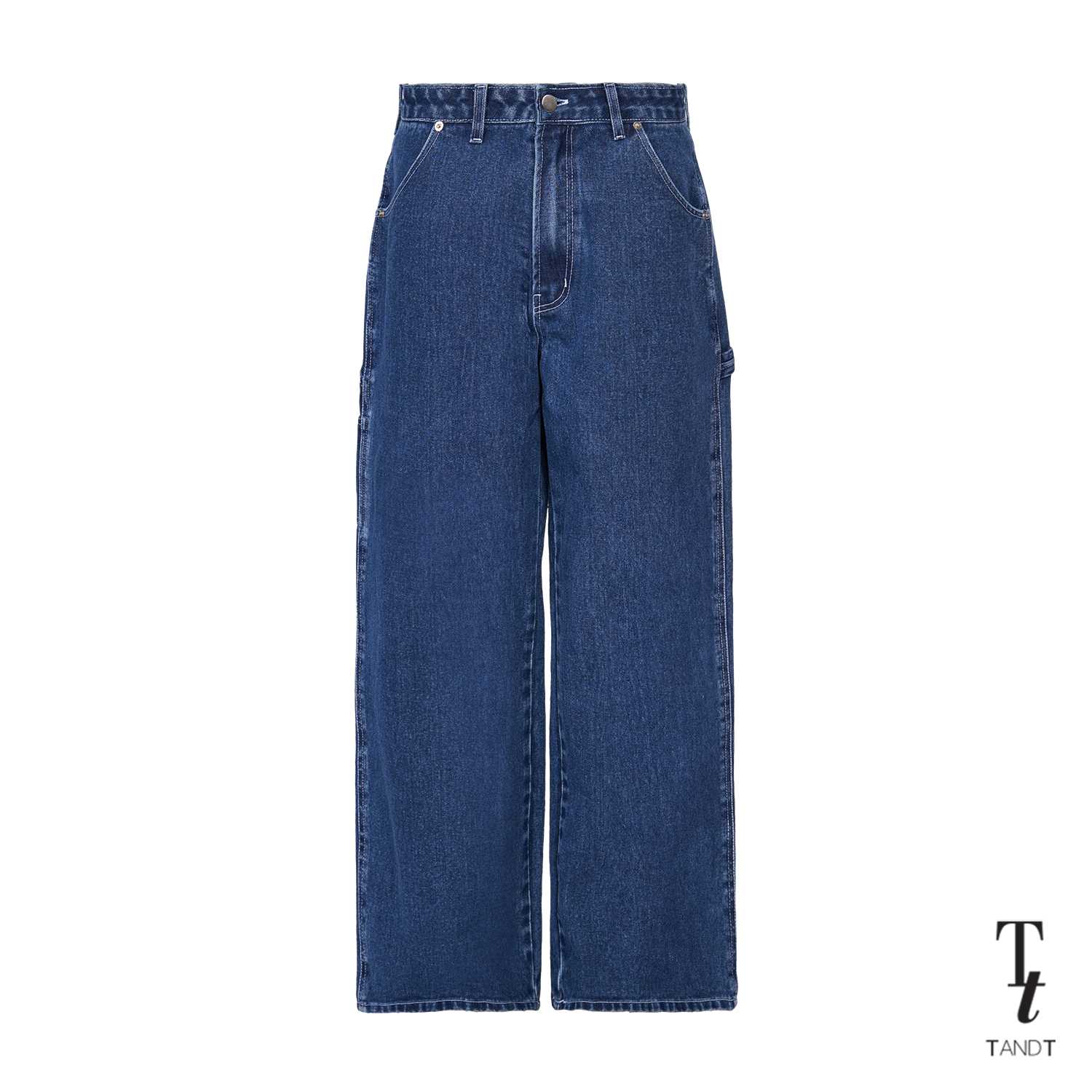 TandT - BAILEEE BLUE JEANS PANTS - CHECKED IN BACK POCKETS DENIM PANTS