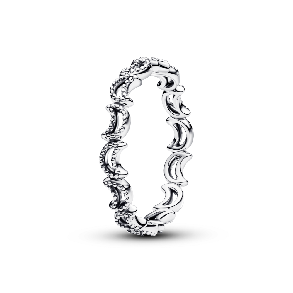Moon sterling silver ring