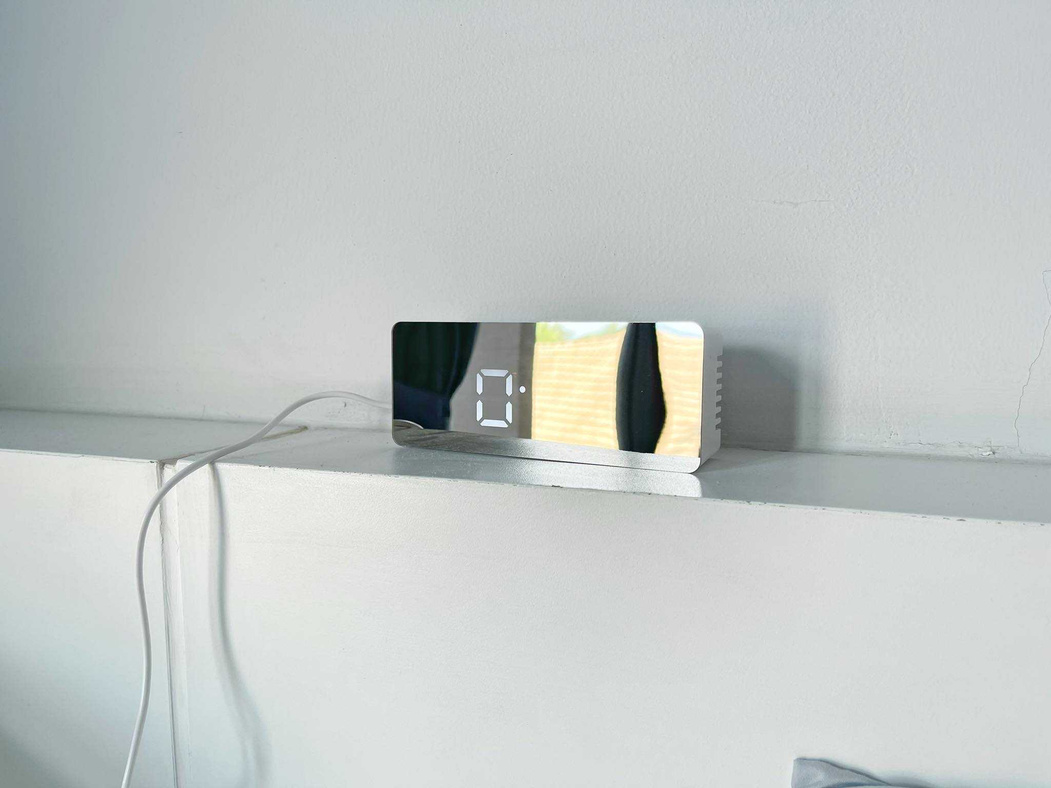Mirror LED clock for bedroom