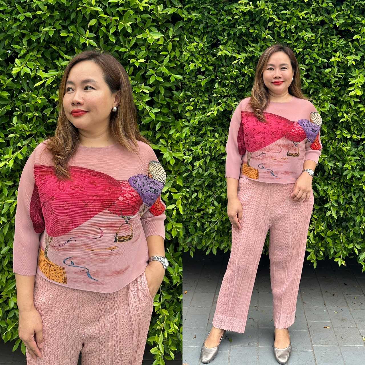 Pleatbynisa เสื้ออัดพลีท A731 เนื้อผ้าPolyester100%