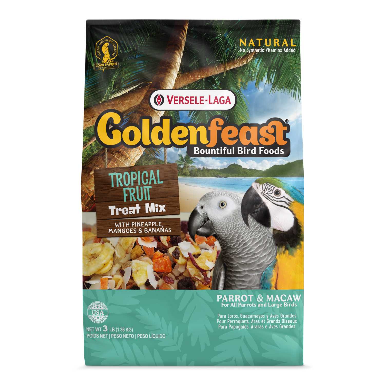 Goldenfeast Tropical Fruit Treat 3lb (ขนมสำหรับนกขนาดใหญ่ นกปากขอ มาคอว์ กะตั้ว)