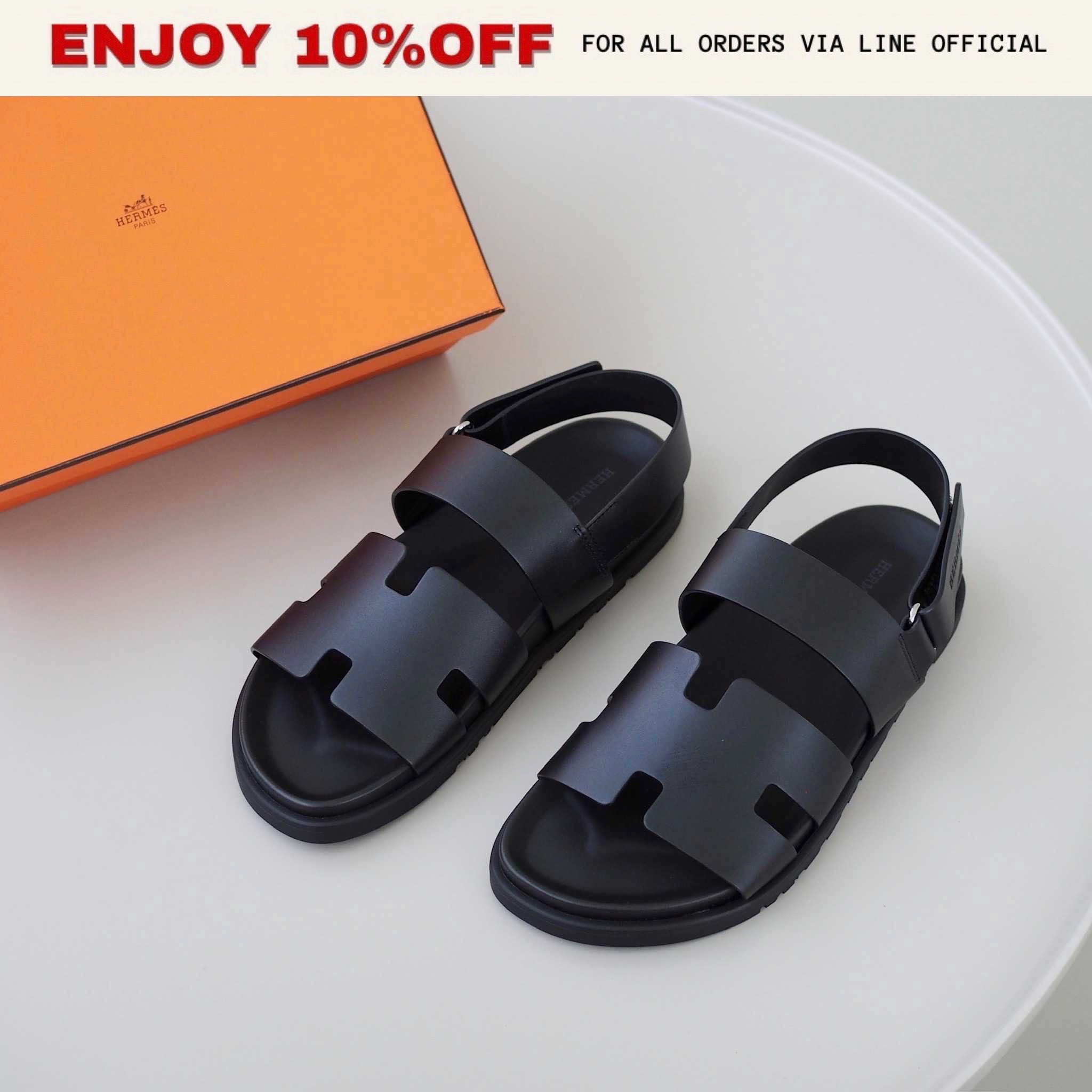 NEW! HERMES Genius Sandals สี Noir | Shoes