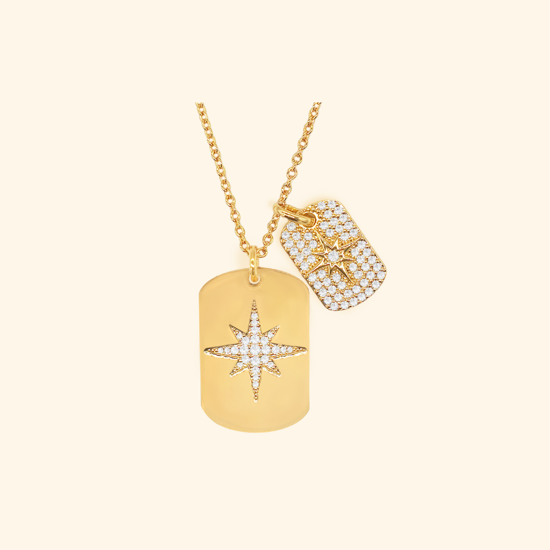 Shependence สร้อยคอสเตลล่าจี้แท็กดาวกระจาย(Stellar Name Tag Necklace)