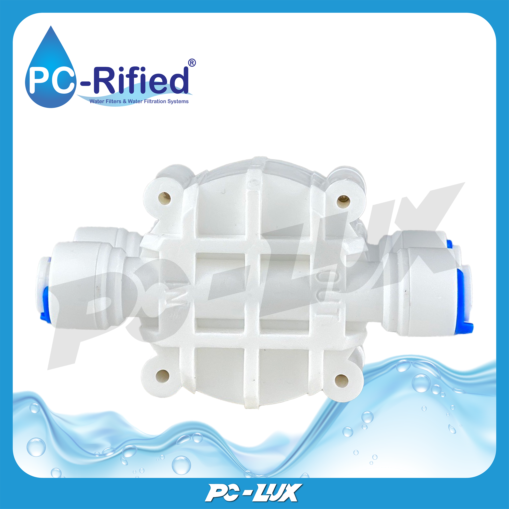 PC-Rified สวิทช์วาล์วอัตโนมัติ 4 ทาง 1/4 นิ้ว สำหรับระบบกรองน้ำ RO