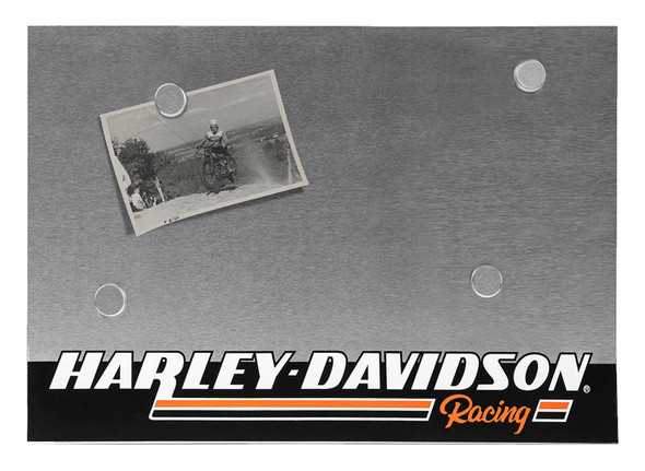 Harley-Davidson® Racing Steel Magnetic Message Board, Silver - 20 x 14 inches