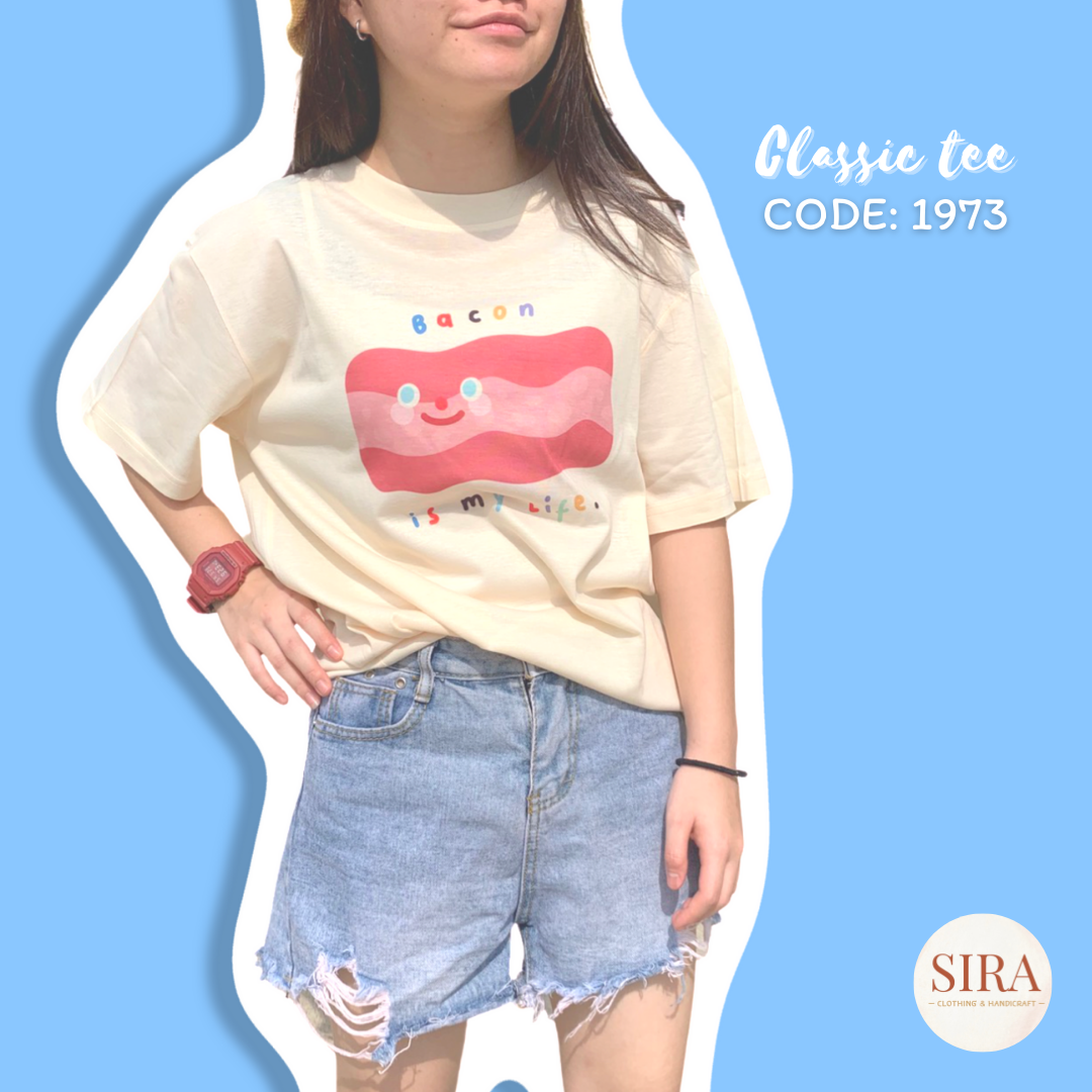 เสื้อยืด Classic ลาย Bacon is my life พร้อมส่ง