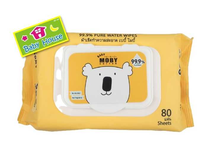 BabyMoby ทิชชู่เปียก80แผ่น ฝาปิด สำหรับทารกแรกเกิด