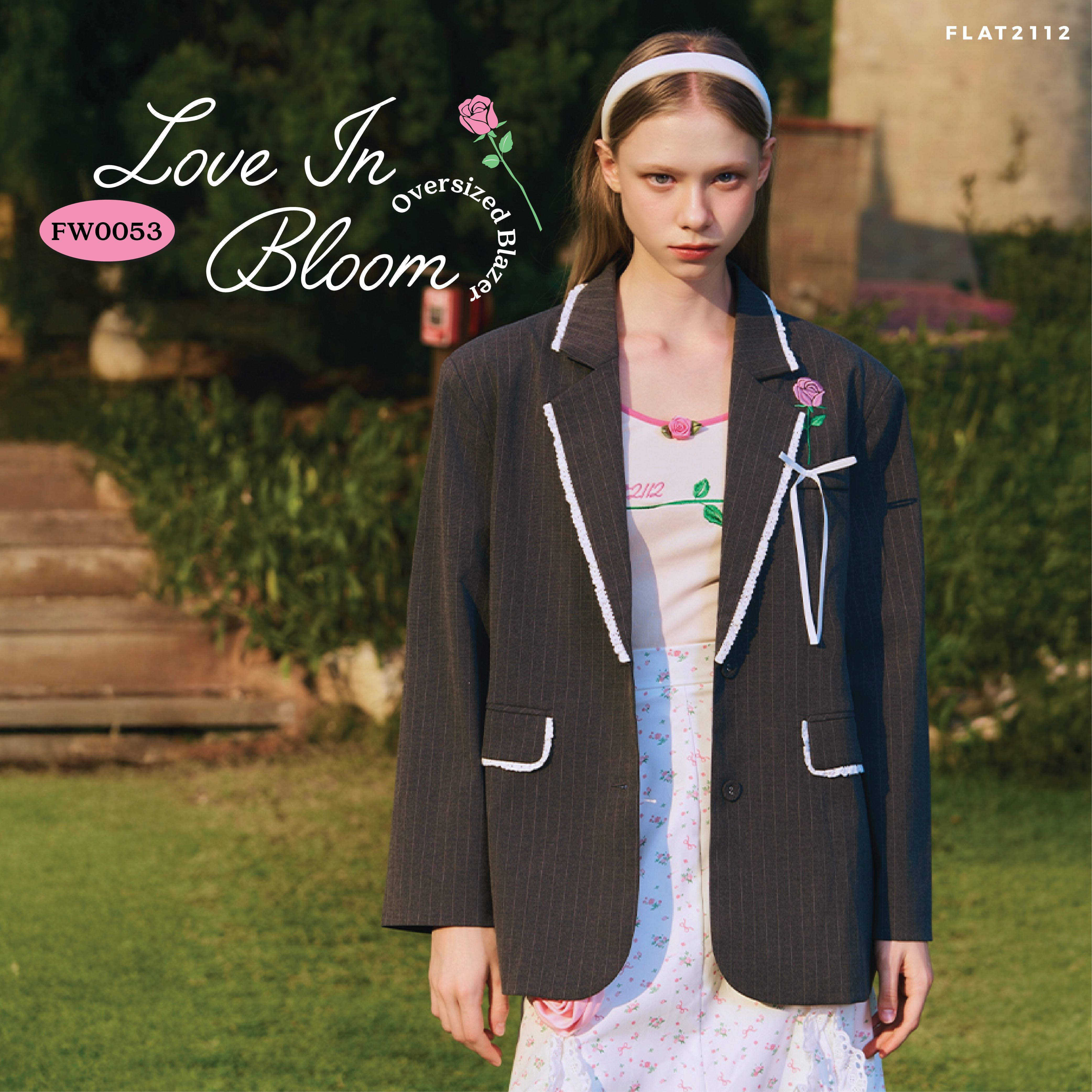 FLAT2112 FW0053 : LOVE IN BLOOM OVERSIZED BLAZER เสื้อเบลเซอร์ เสื้อคลุม เสื้อแขนยาว ชุดทำงาน