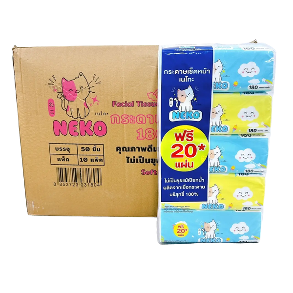 กระดาษเช็ดหน้า Neko 180 แผ่น  ลัง