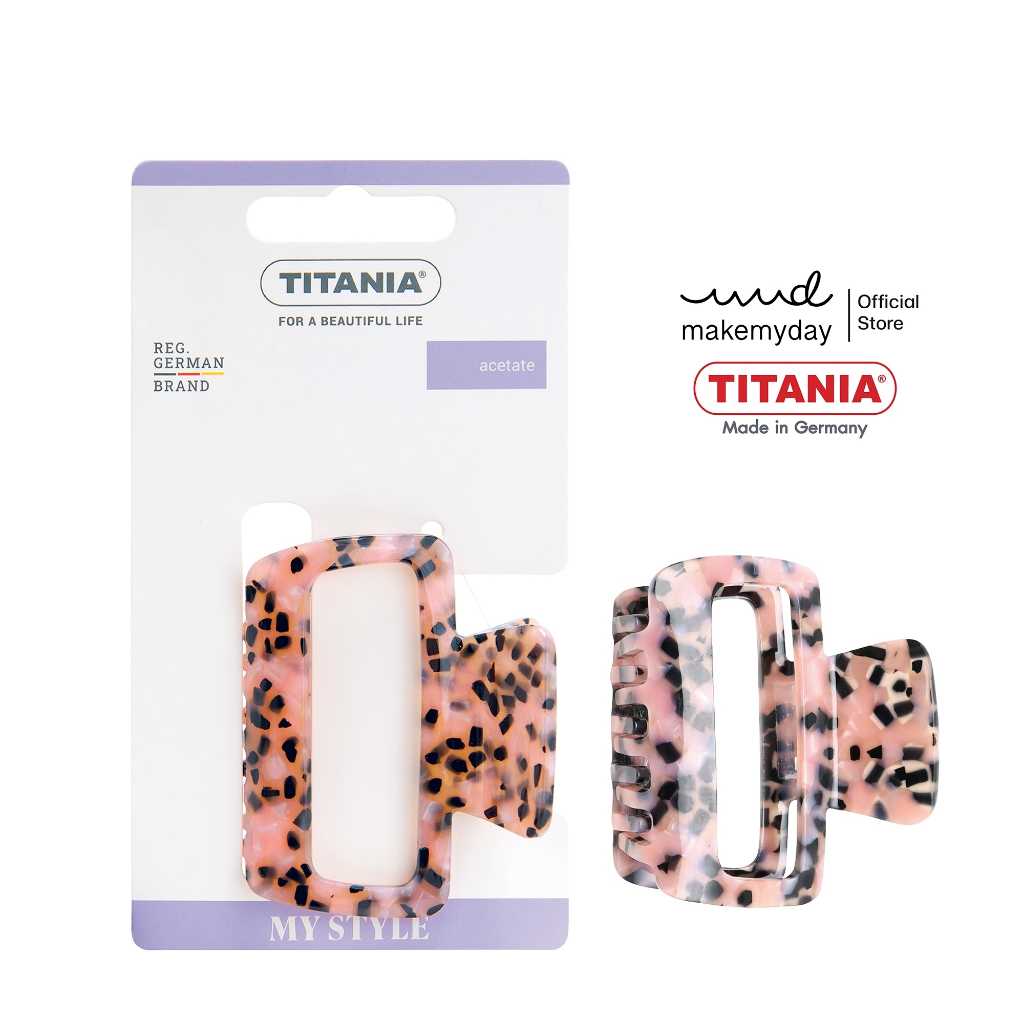 TITANIA Hair Clip กิ๊บหนีบผม สี Pink Leopard นำเข้าจากเยอรมัน (1 กล่องบรรจุ 1 ชิ้น)