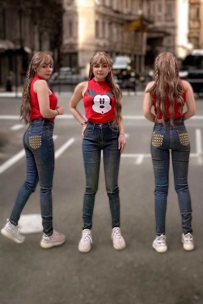 BLUEBODY รุ่น #1613 สียีนส์ฟอกสนิม เอวกลาง ขาเดฟ ซิป