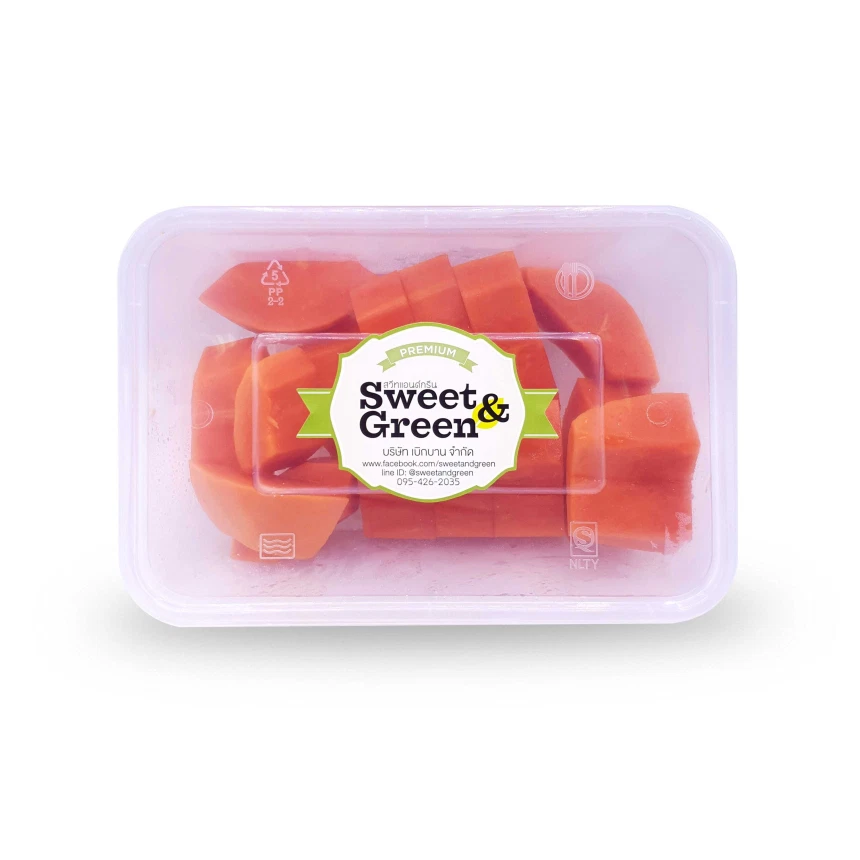 มะละกอหั่นพร้อมทาน (Ready to eat ripe papaya 250g.)