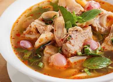 ต้มแซ่บซี่โครงหมูอ่อน Tom Saep with Pork Sparerib & Mushroom