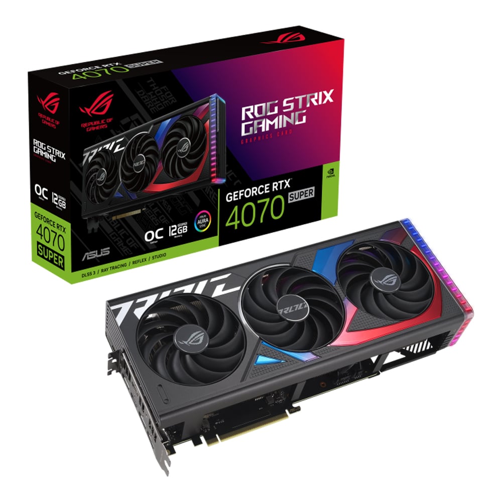 VGA (การ์ดแสดงผล) ASUS ROG STRIX GEFORCE RTX 4070 SUPER 12GB GDDR6X OC EDITION