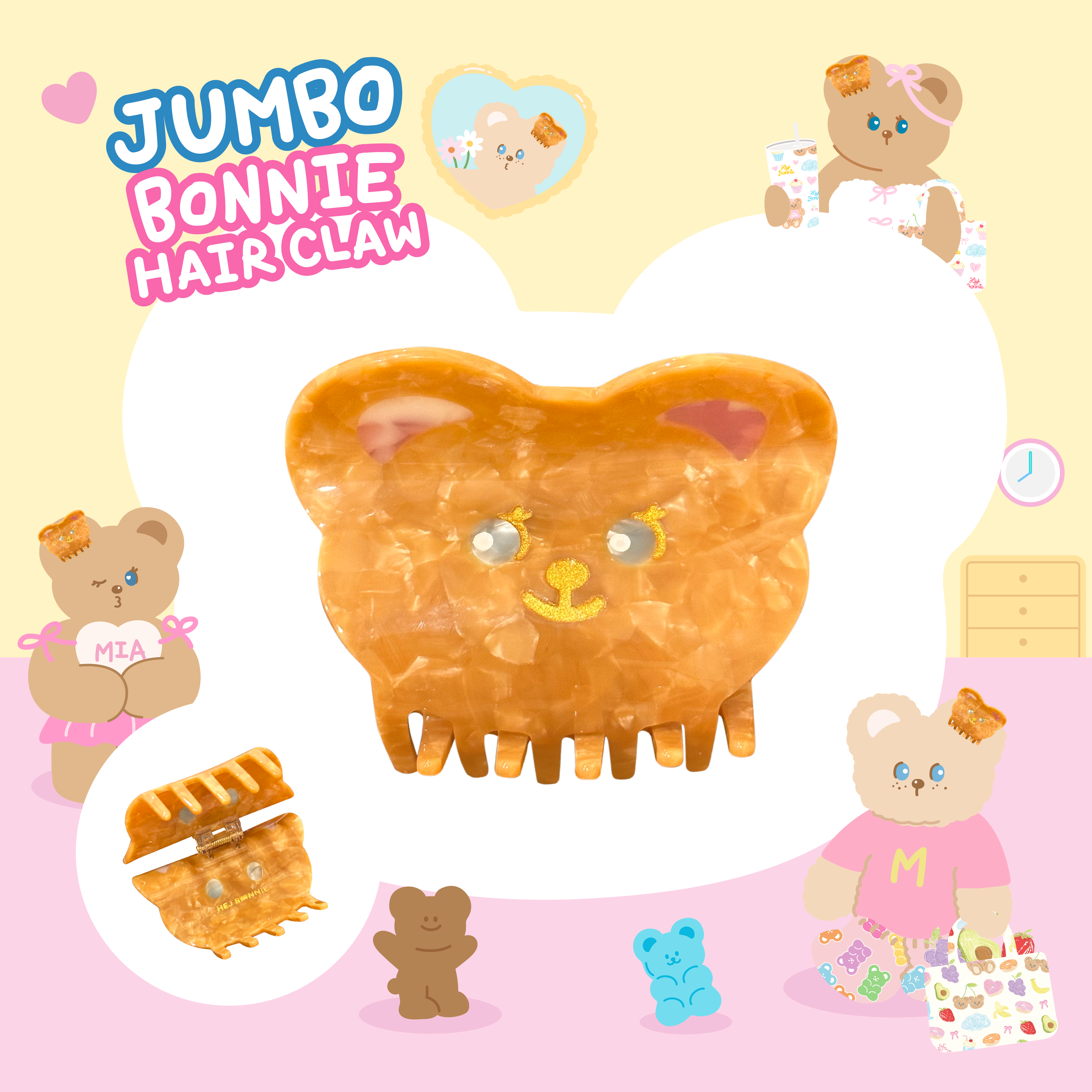 Jumbo Bonnie Hair Claw l Hej Bonnie Official