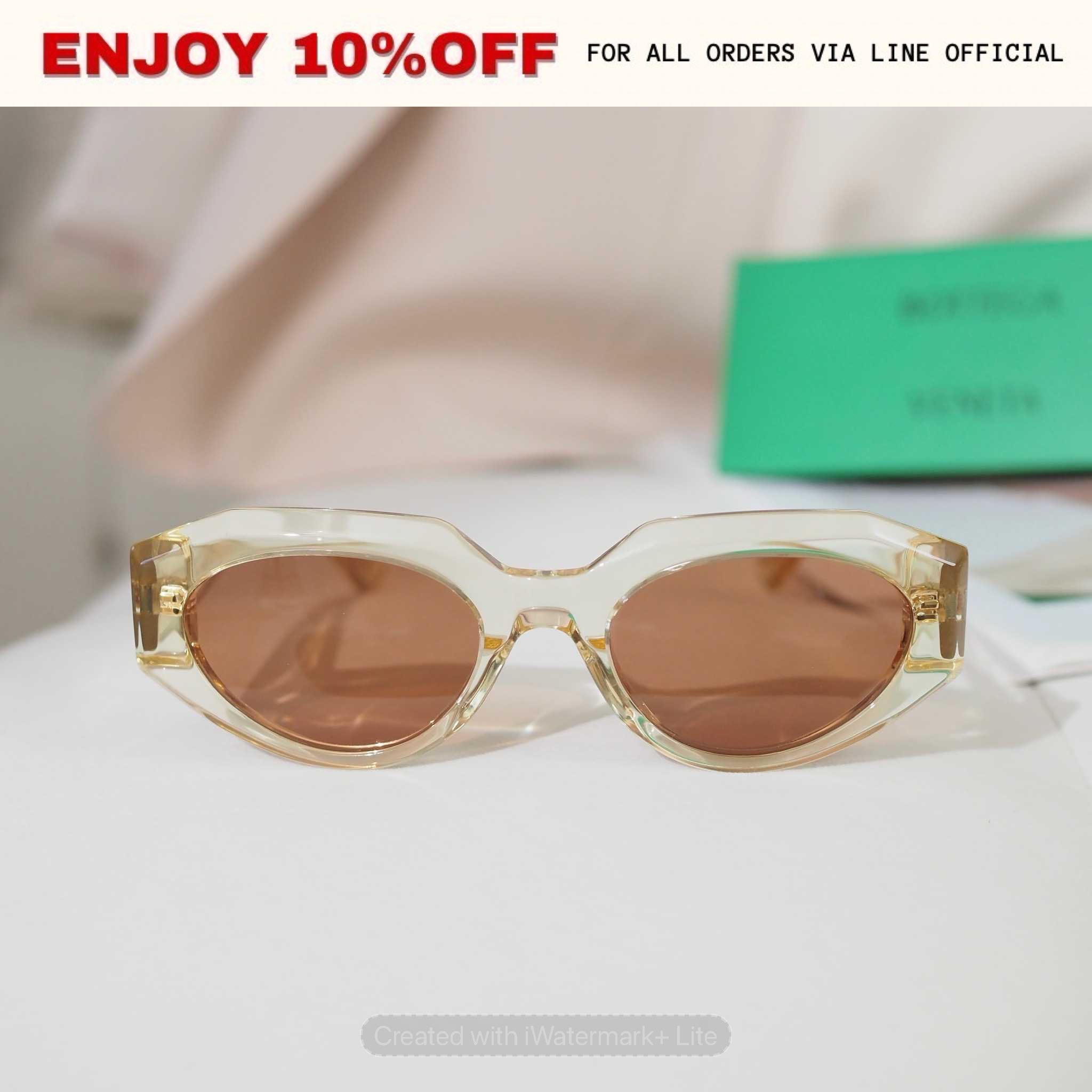 📍LIKE NEW📍BOTTEGA VENETA Cat eyes Sunglasses สี Gold | ACC