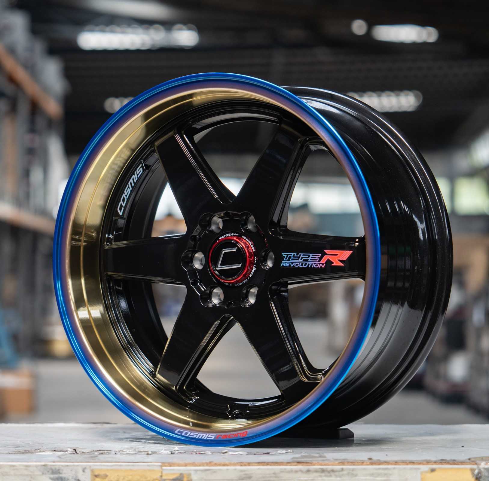 แม็กซ์ TYPE-R 18X8.5 6X139.7 ET22 CB.106 B-LP(Titanium)+PLATE สีดำ+ขอบไทเทเนียม+เพลทCustom