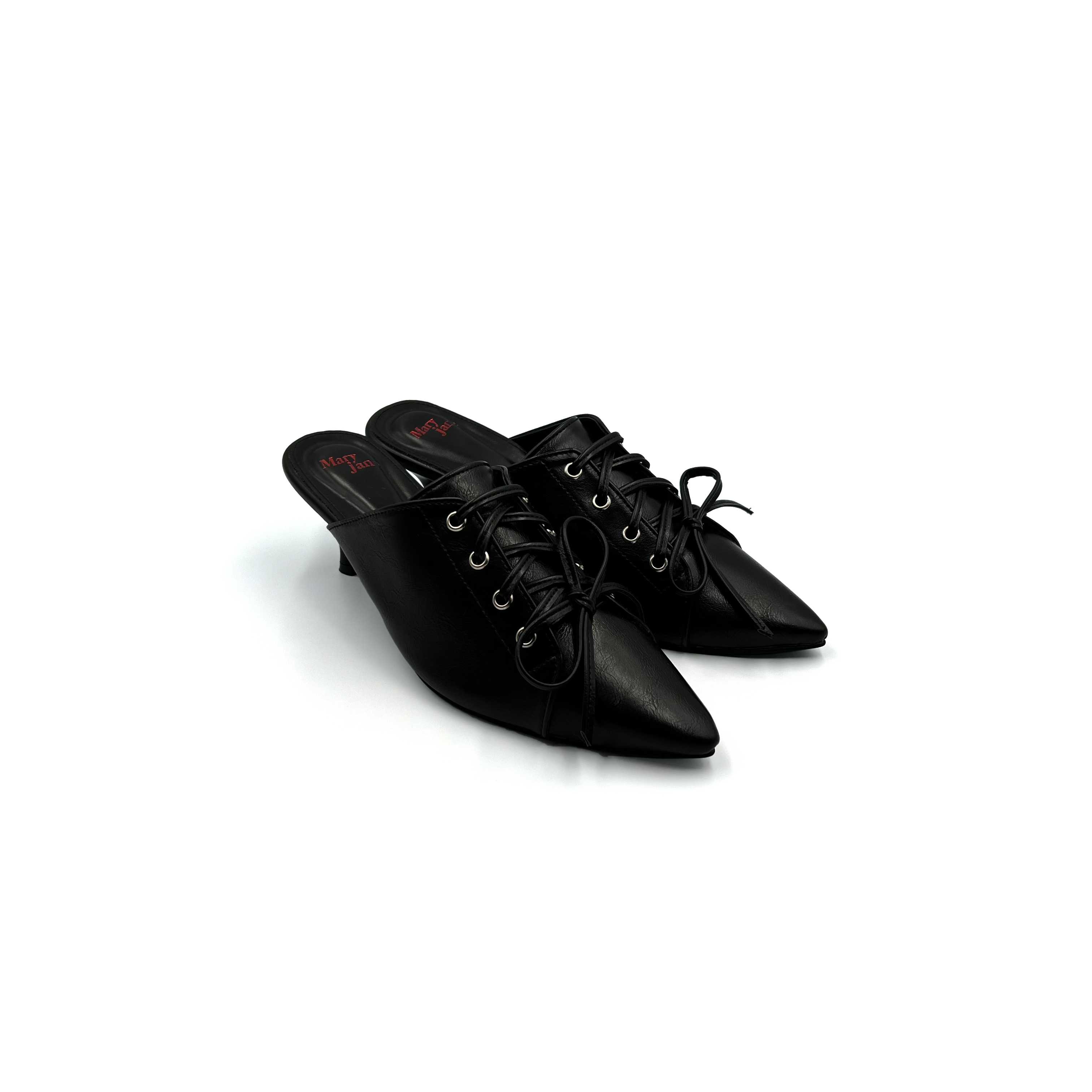 MORGAN POINTED MID HEELS IN BLACK