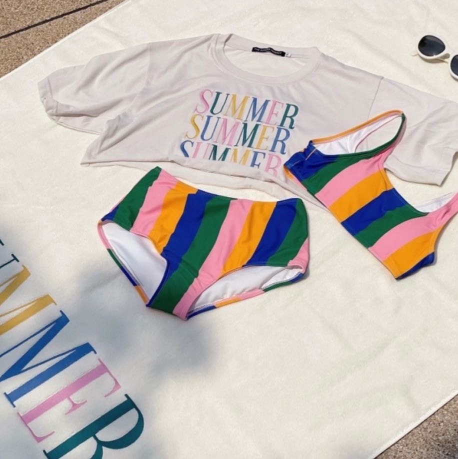 Monica Swimsuit set with Shade Pink T-shirt