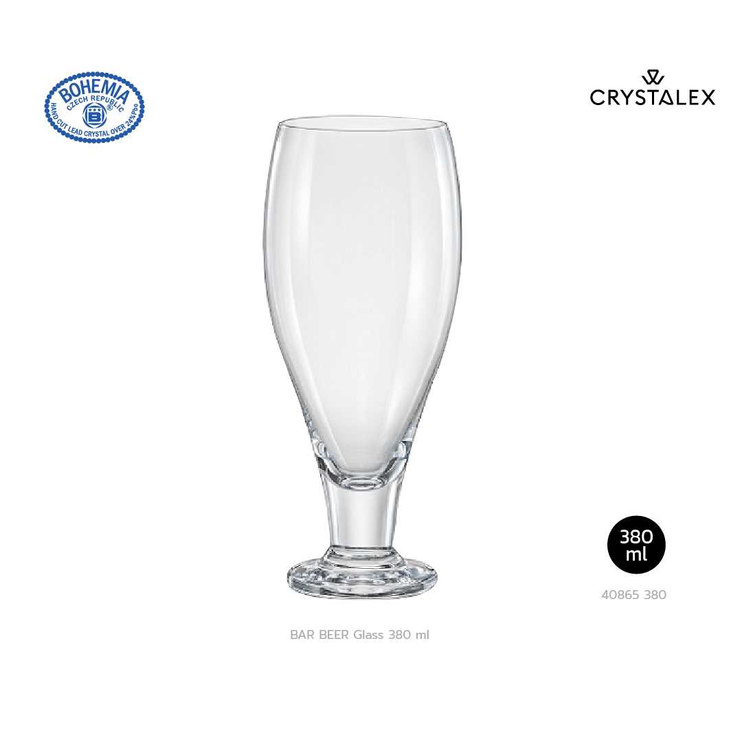 แก้วเบียร์ Bohemia Crystal Barbeer 380 ml (เซต 4 ใบ)