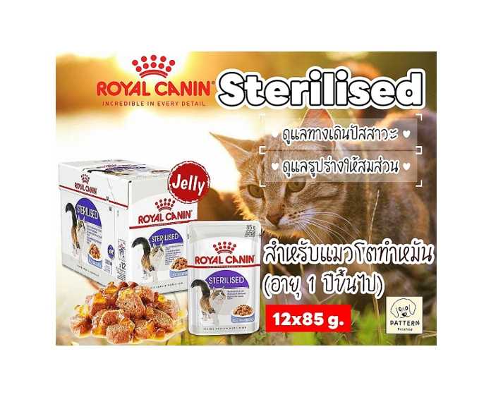 Royal Canin Sterilised (Jelly) อาหารเปียกแมวโต สูตรเฉพาะสำหรับแมวทำหมัน