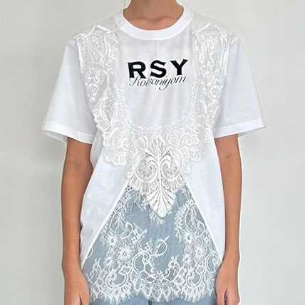 Rotsaniyom White t-shirt with lace detail