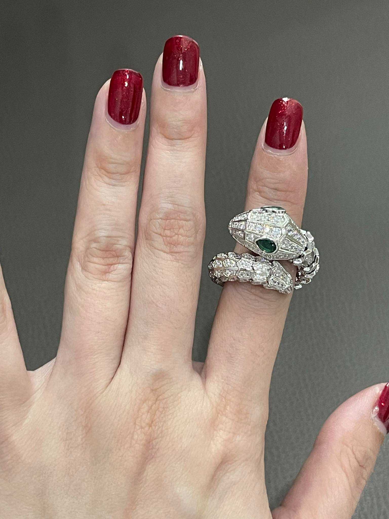 snake with full diamond ring