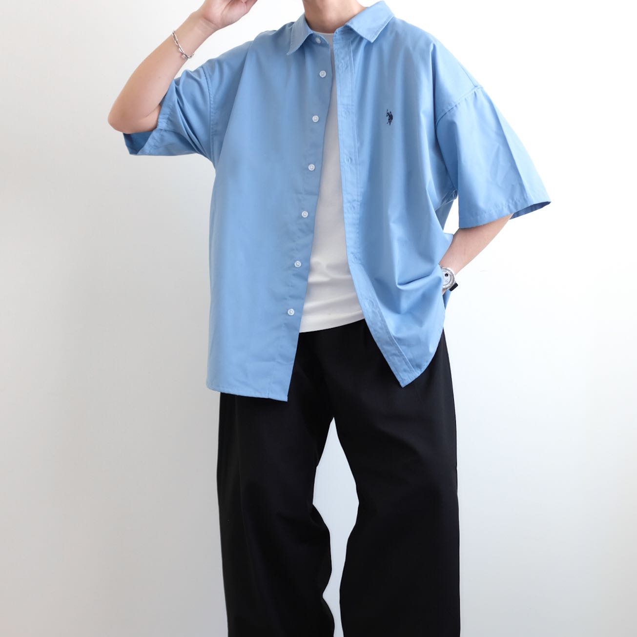 US POLO ASSN • Cropped Cotton Oversized Big Shirt