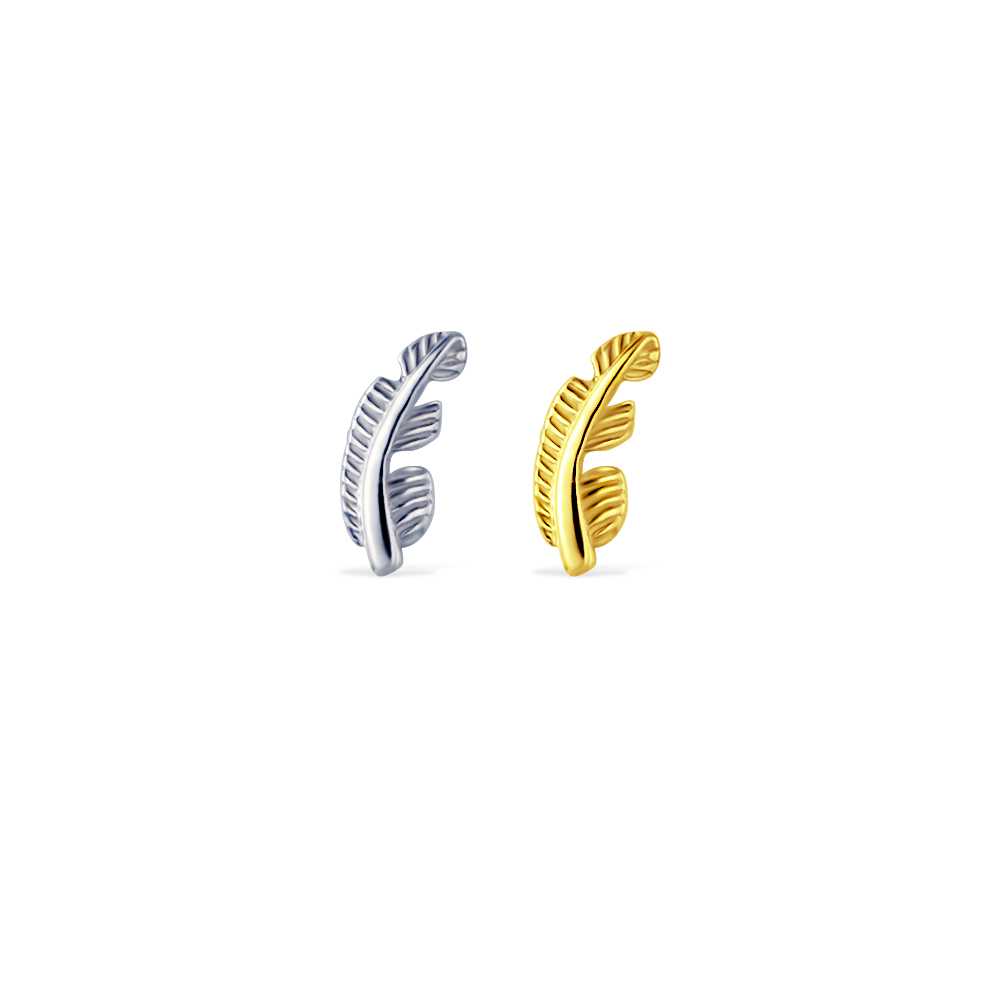 PiercingRoomByJay Feather Titanium Flat Back เกรดการแพทย์ (ราคาต่อชิ้น)