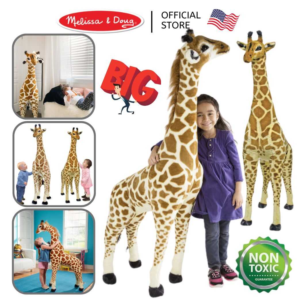 (ของแท้ USA) ตุ๊กตายีราฟ ใหญ่มาก! 5 ฟุต เหมือนจริง Stuffed Animal Giraffe Plush Melissa Doug 2106