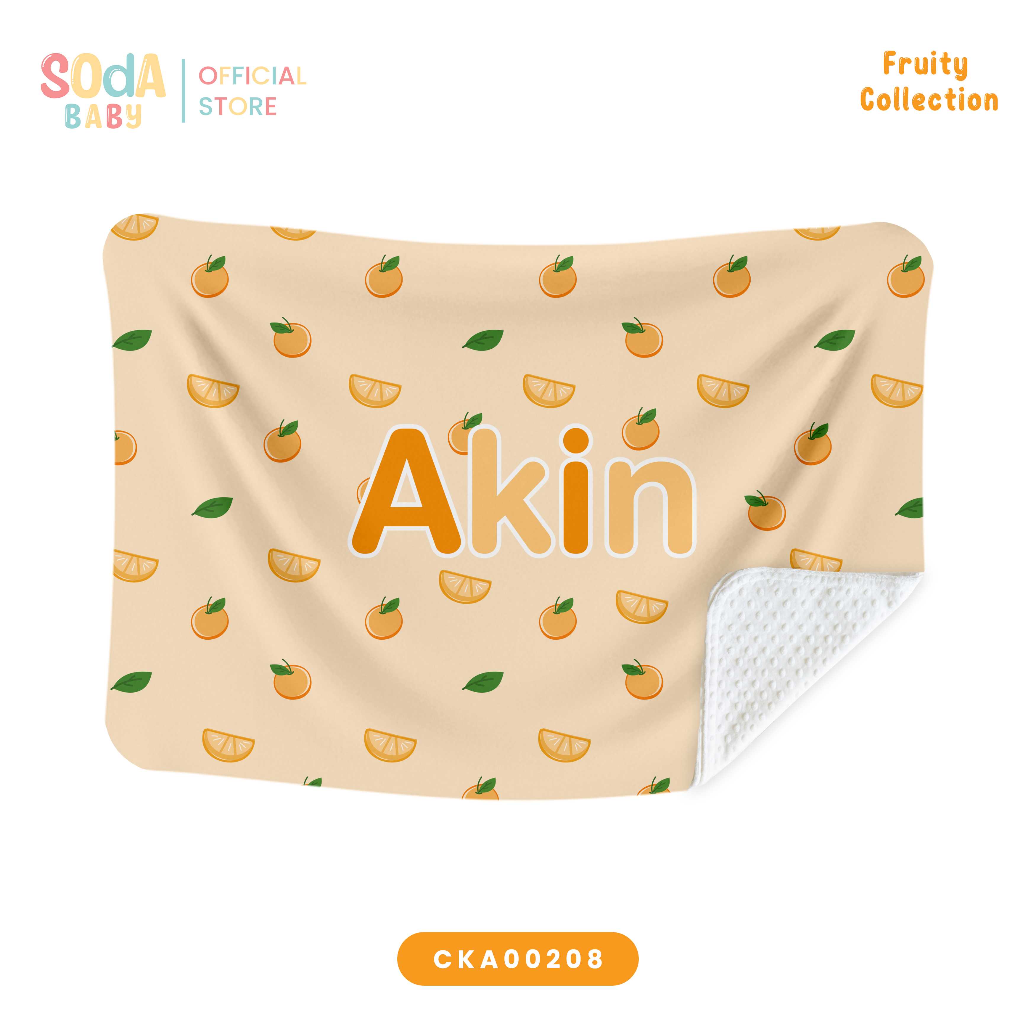ผ้าห่มเด็ก ใส่ชื่อได้ ลาย Orange 🍊 Fruity Collection รหัส CKA00208  #ผ้าห่ม #SOdAbaby