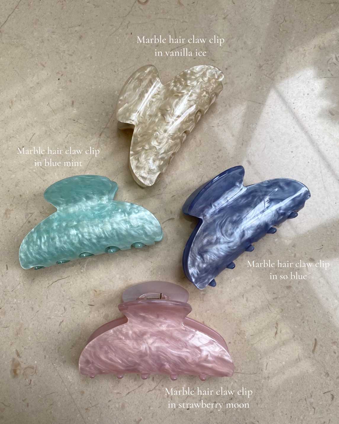 Hussa Marble Hair Claw Clip Collection (พร้อมส่ง)