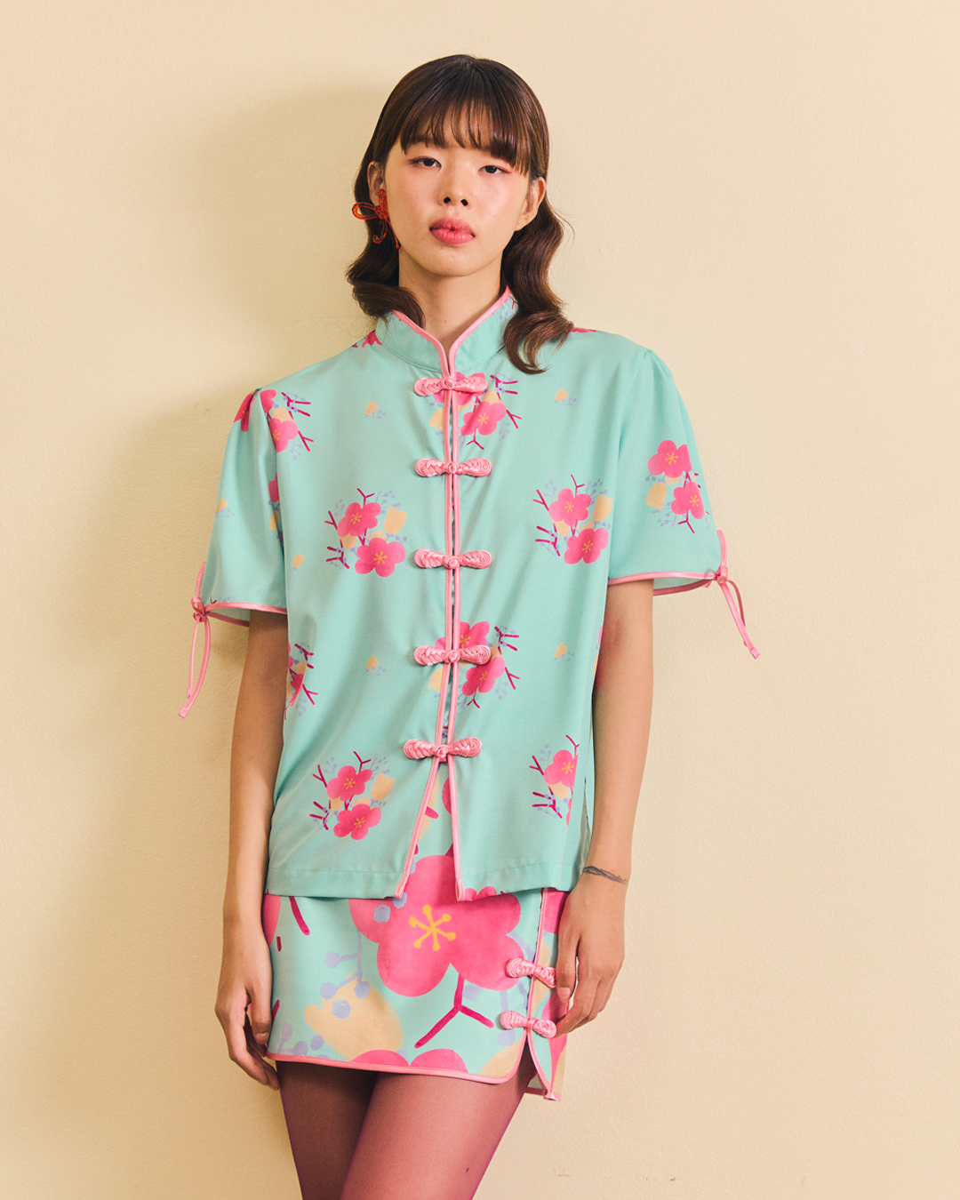 (Look11) Mei in Bloom Mint Woman Top