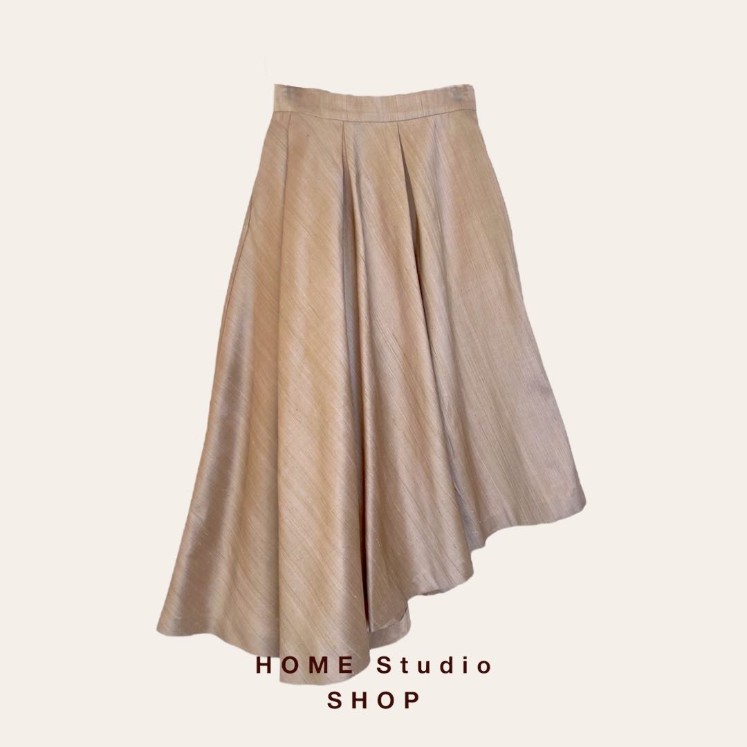 Silk asymmetry skirt