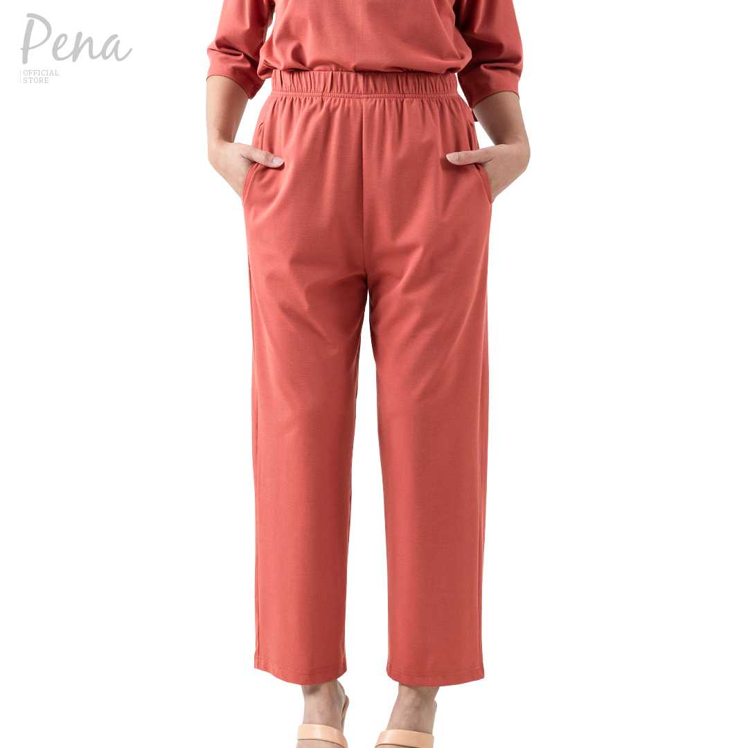 Pena house กางเกงขายาวสีพื้น เอวยางยืด  POPL062402