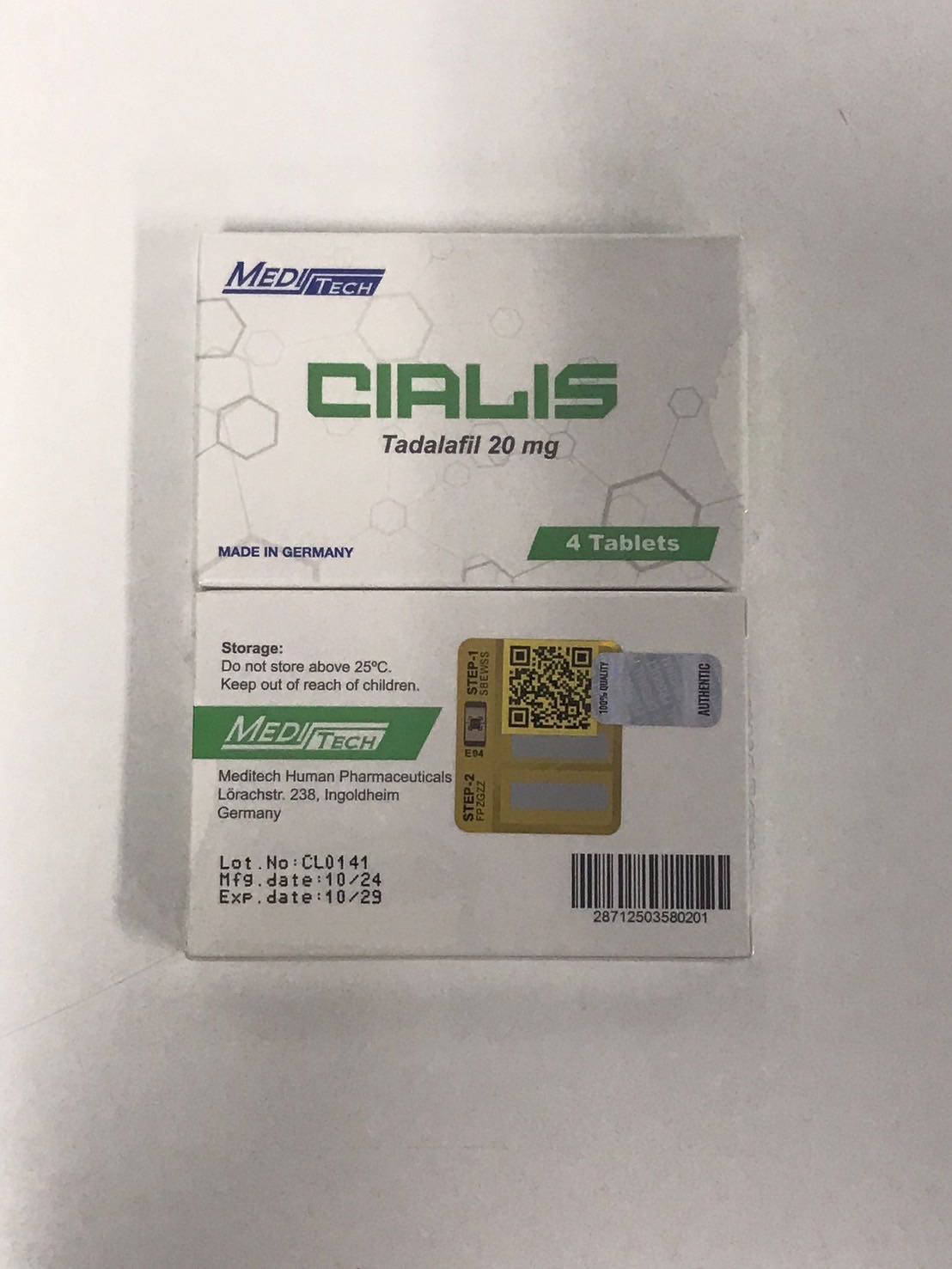 Tadalafil 20 mg Meditech 4 Tablets Cialis