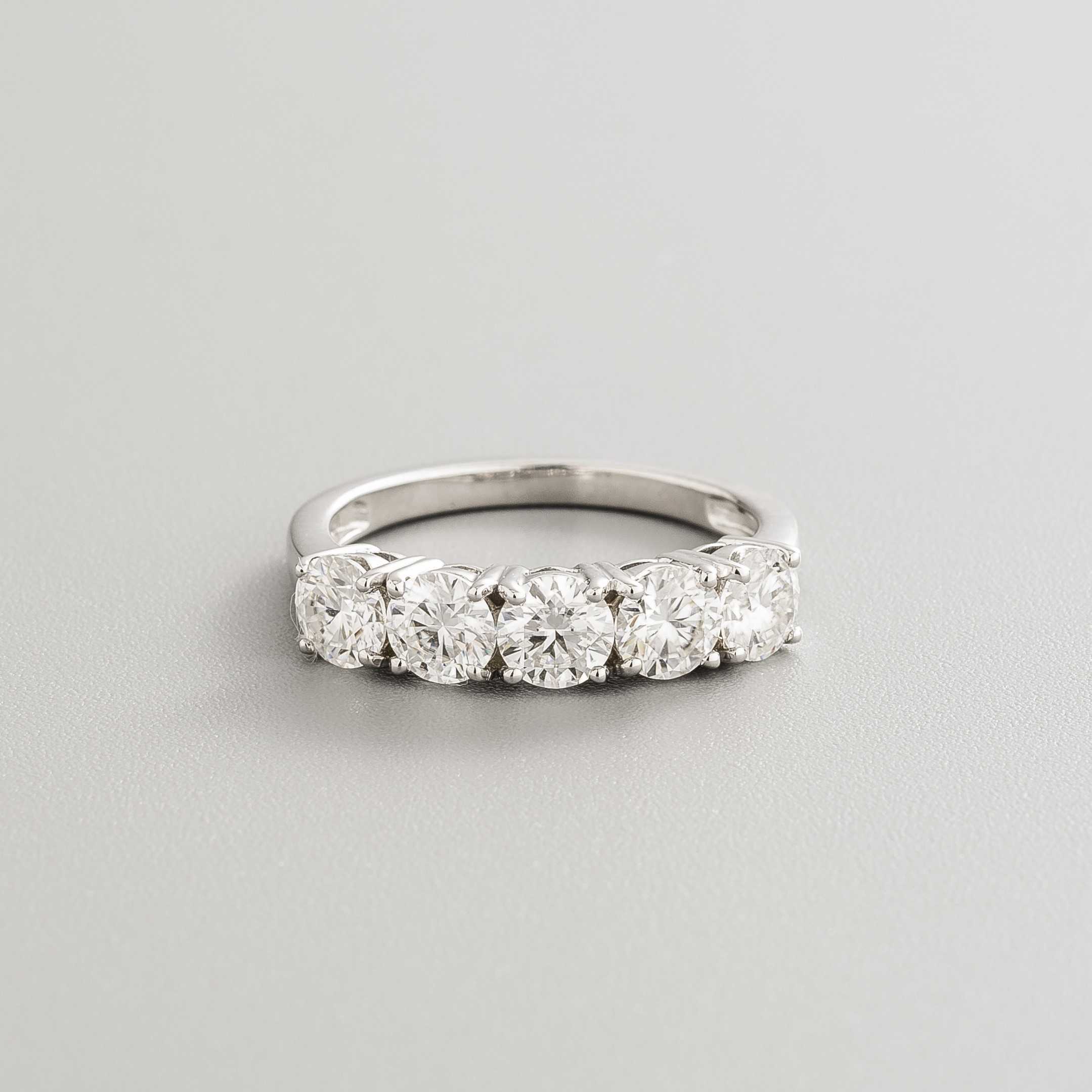 Five Stone Shared Prong Ring