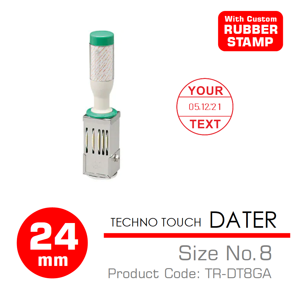 SANBY ตรายางลงวันที่ เทคโนทัชเดเตอร์#8 พร้อมสั่งทำหน้ายาง TECHNO TOUCH DATER No.8 (TR-DT8GA)