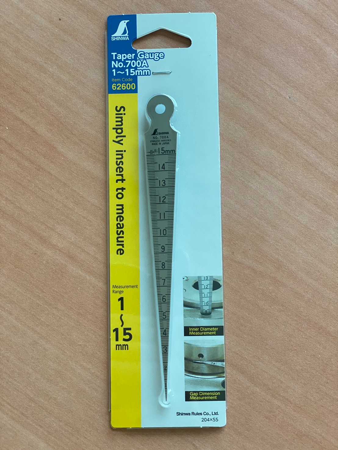 Shinwa เตเปอร์เกจสแตนเลส รุ่น 700A (62600)