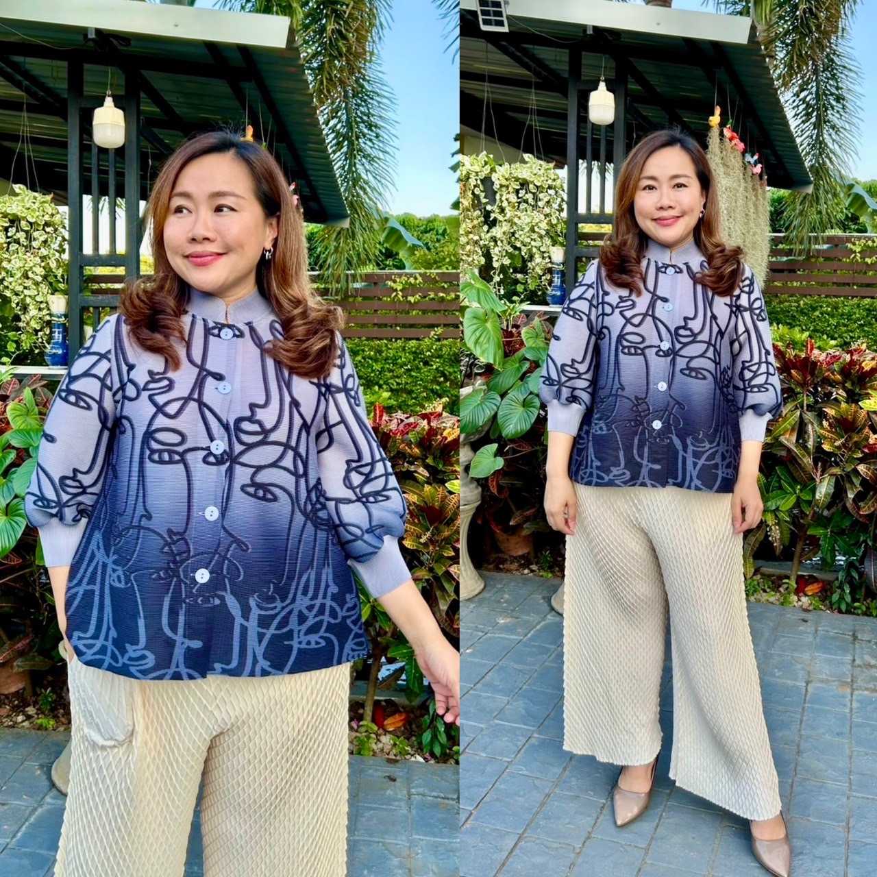 Pleatbynisa A580 เสื้ออัดพลีท เนื้อผ้าPolyester100%