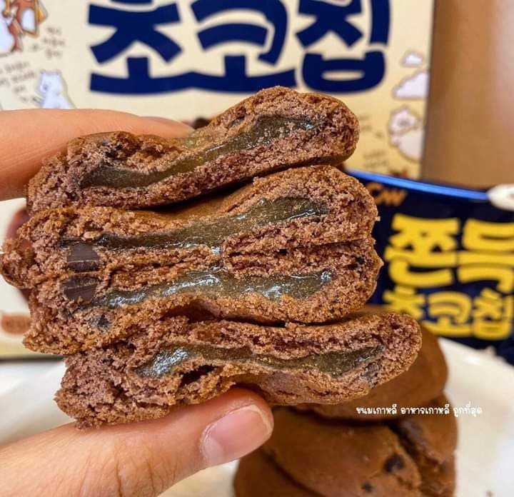 ขายแยกชิ้นละ 10฿ Tteok cookie chocolate chip คุกกี้สอดไส้แป้งต๊อก (คุกกี้หนึบ)