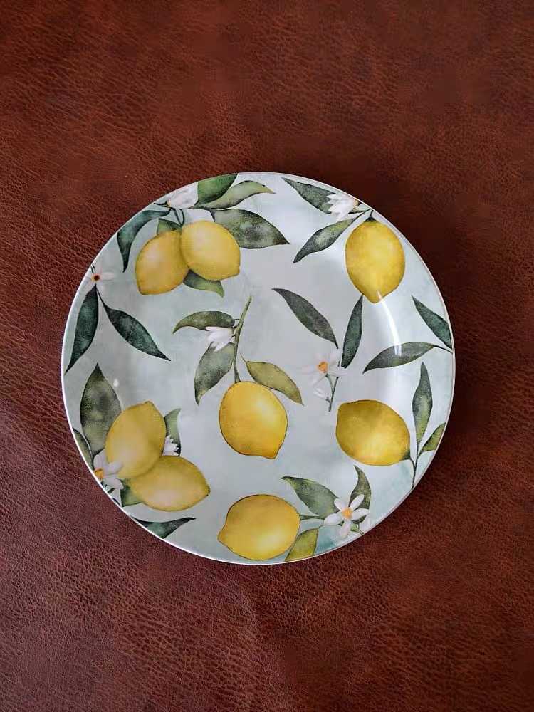 (Pre-order)LEMON 8 INCH PLATE V.2 // จานลายมะนาว