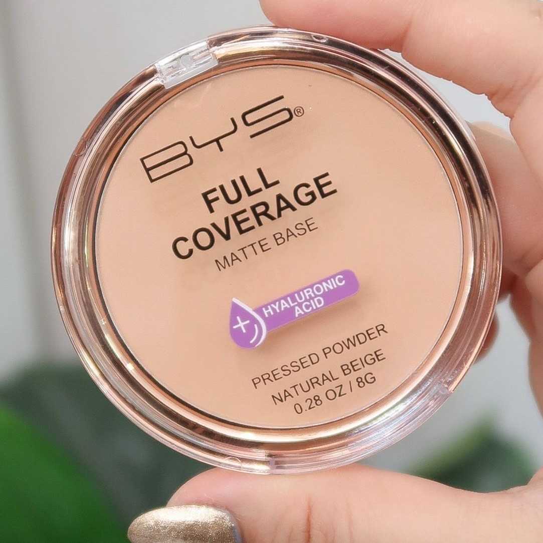 BYS Full Coverage Matte Base Pressed Powder  แป้งพัฟเนื้อแมตต์ คุมมัน ติดทนทั้งวัน