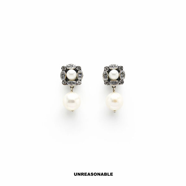 ต่างหู มุกน้ำจืด ต่างหูคลิป ต่างหูก้านเงินแท้ น้ำหนักเบา UA0847-01 Unreasonable Accessories